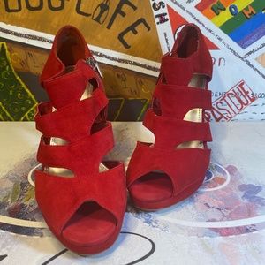 Red Suede White House Black Market Heels